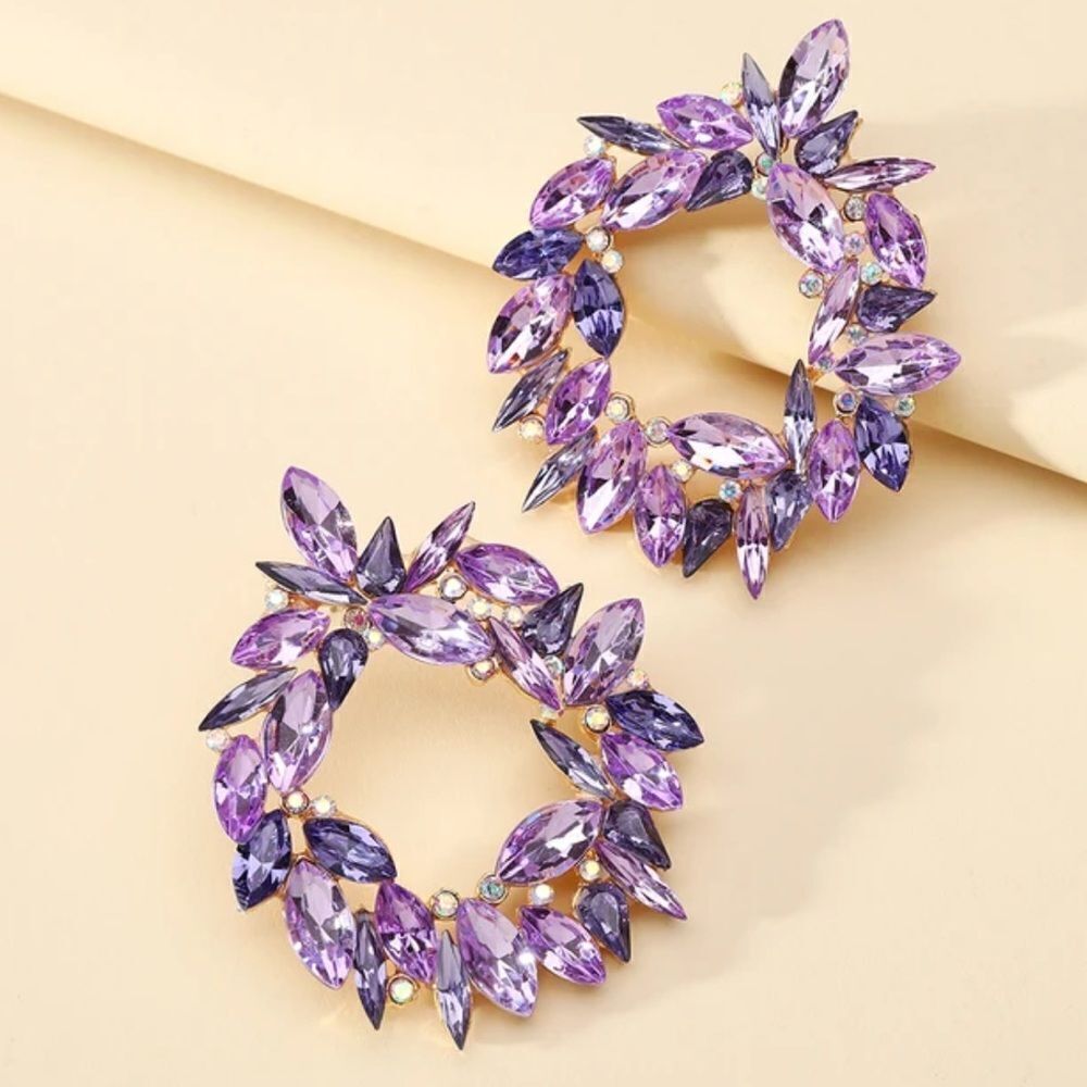 diamond leaf earrings H146